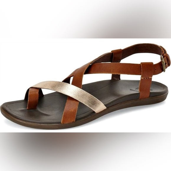 OluKai Shoes - OluKai Brown and Gold Sandals